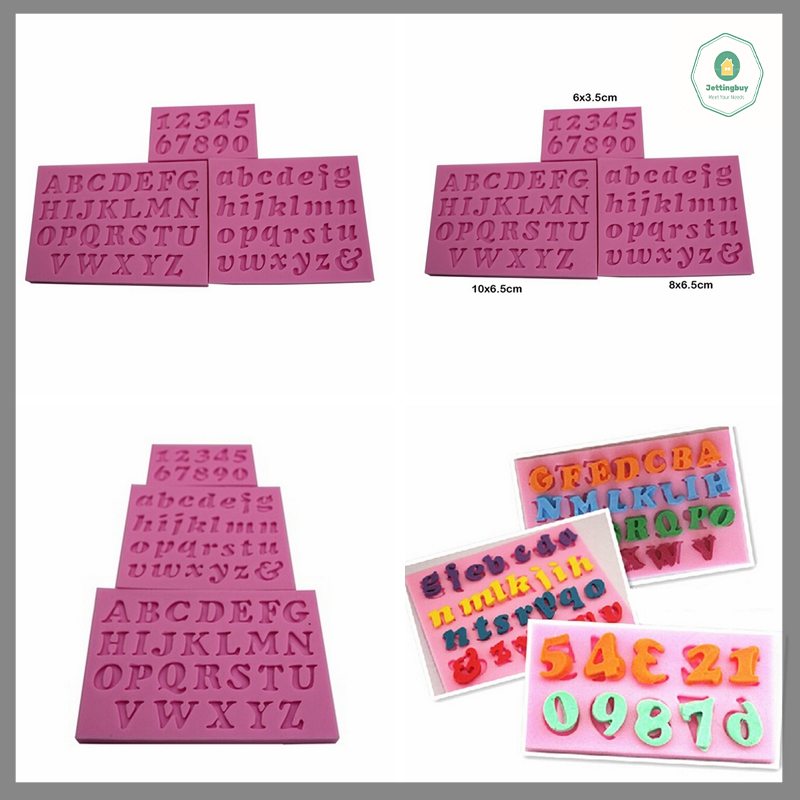【Jettingbuy】 Hot Sale 3 pcs New Mini LetterNumber Silicone Handmade Fondant Cake Decorating DIY Mould