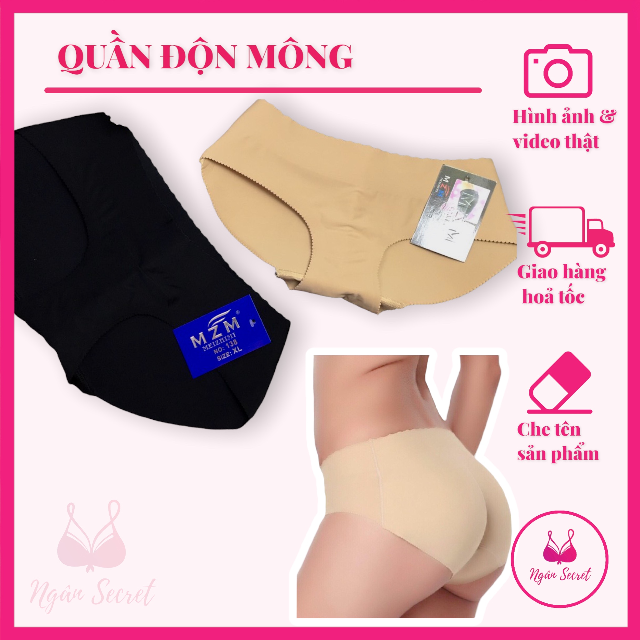 Quần độn môngnâng mông su đúc chống xệ cạp thấp
