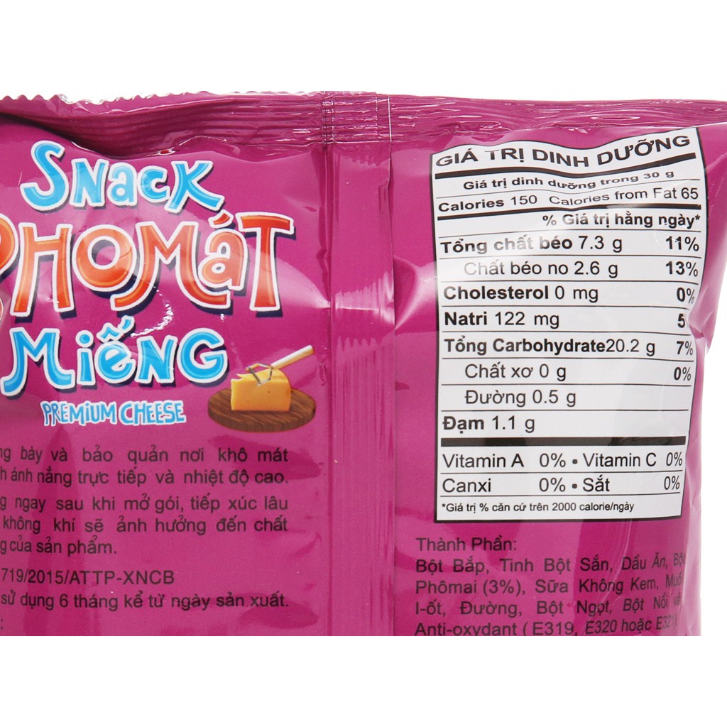 Combo 3 Gói Snack PHÔ MÁT miếng Oishi 12g