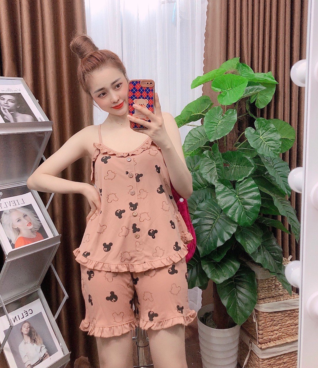 Set bộ đùi cotton 2 dây mặc nhà