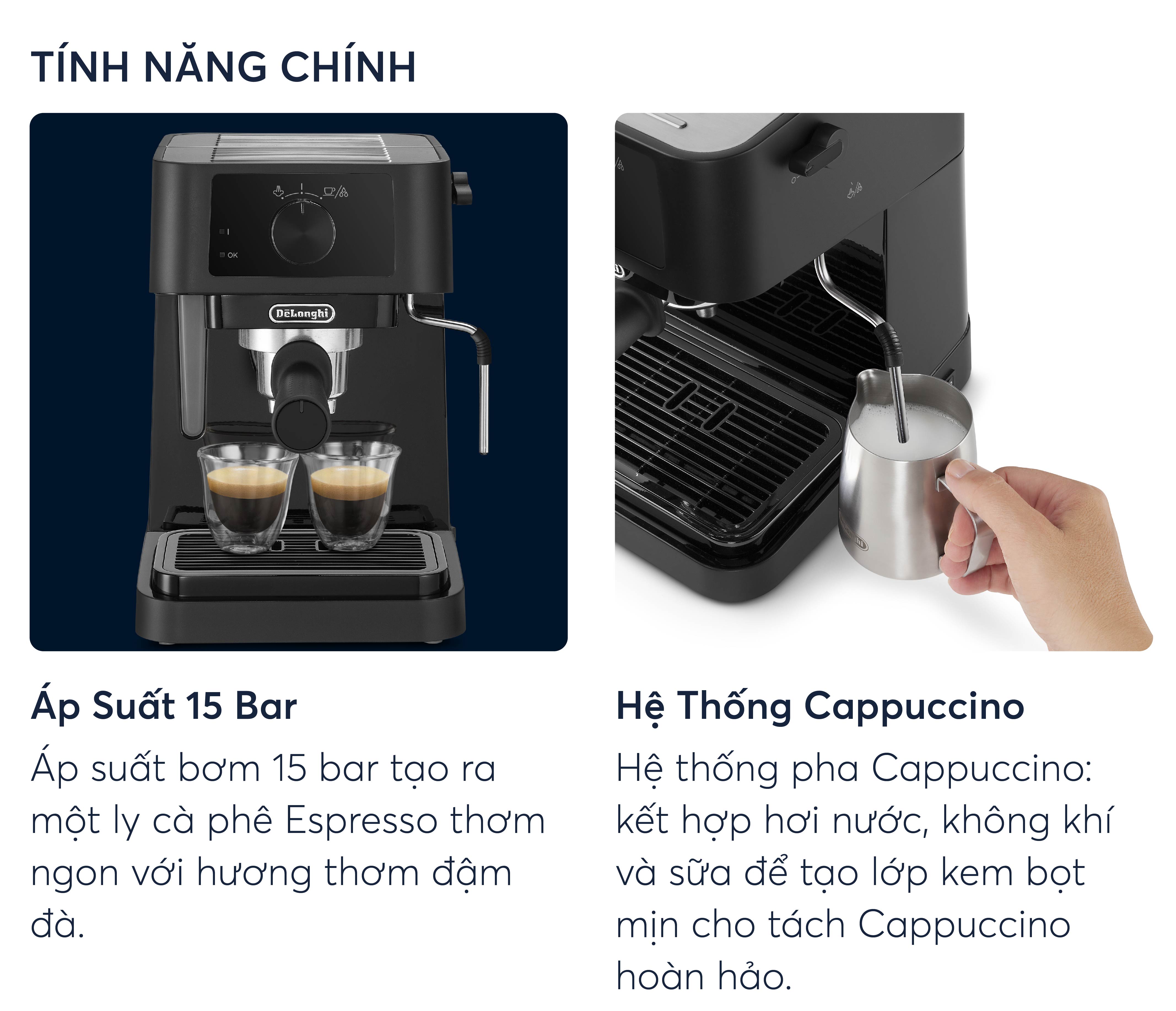 Máy pha cà phê espresso DeLonghi Stilosa EC230.BK