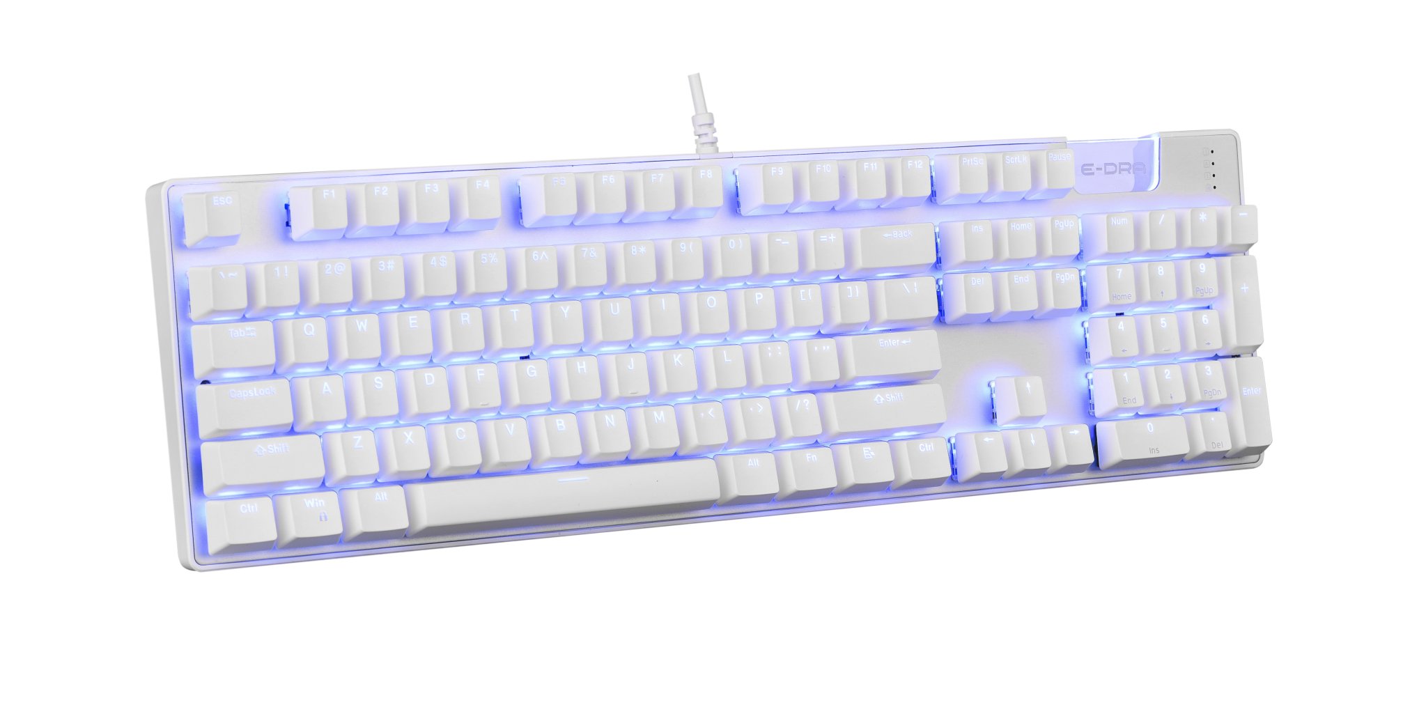 Bàn Phím Cơ EDRA EK312 Trắng LED Rainbow (Blue , brown , Red E-Dra switch )