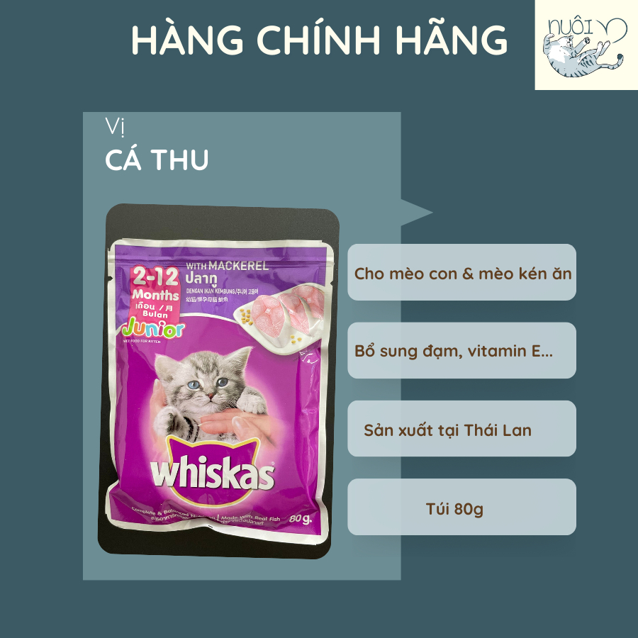 Pate cho mèo con - WHISKAS - Gói 85g