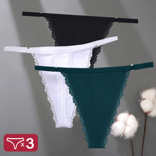 AllOfMe 3PCS/Set Cotton Women Panties Lace Underwear Female