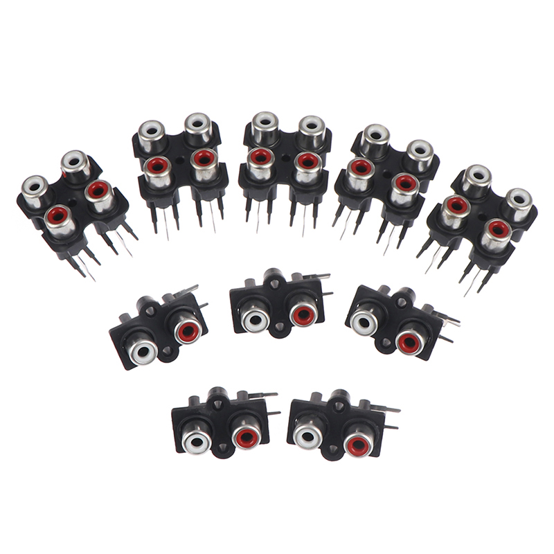 5Pcs 2/4 hole RCA Female Stereo audio Jack AV Audio input socket Connector. 