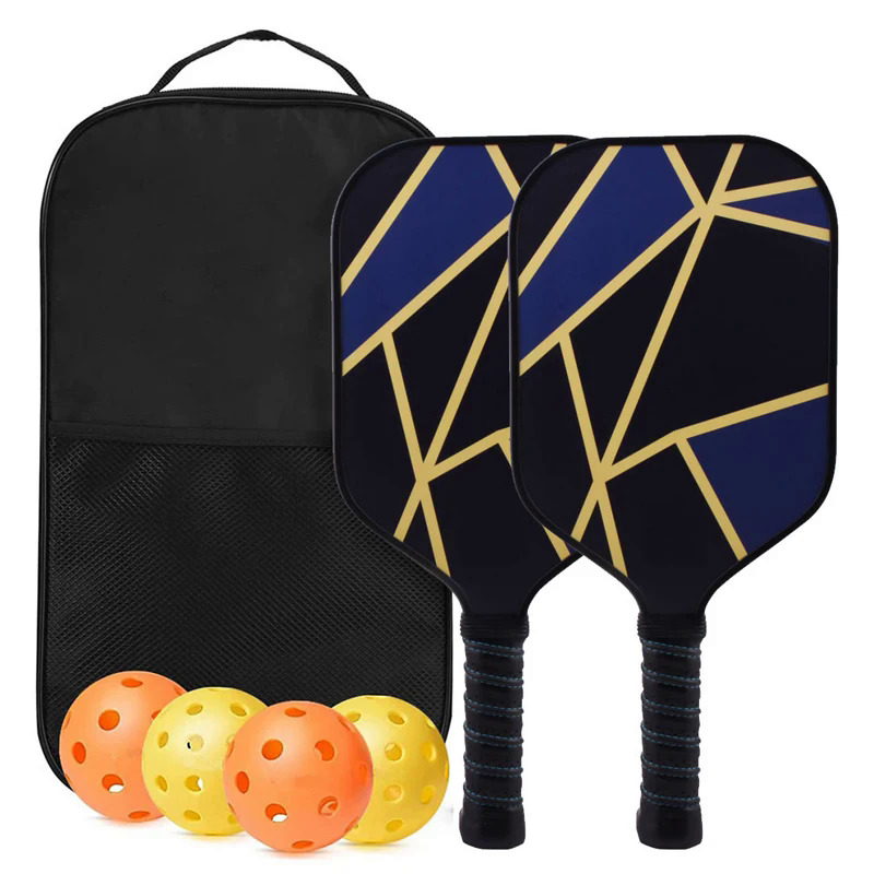 Pickleball vợt Cricket Bộ 4 quả bóng 2 mái chèo 1 túi thành phần sợi Carbon PE tổ ong lõi bề mặt Trọng lượng nhẹ thiết bị