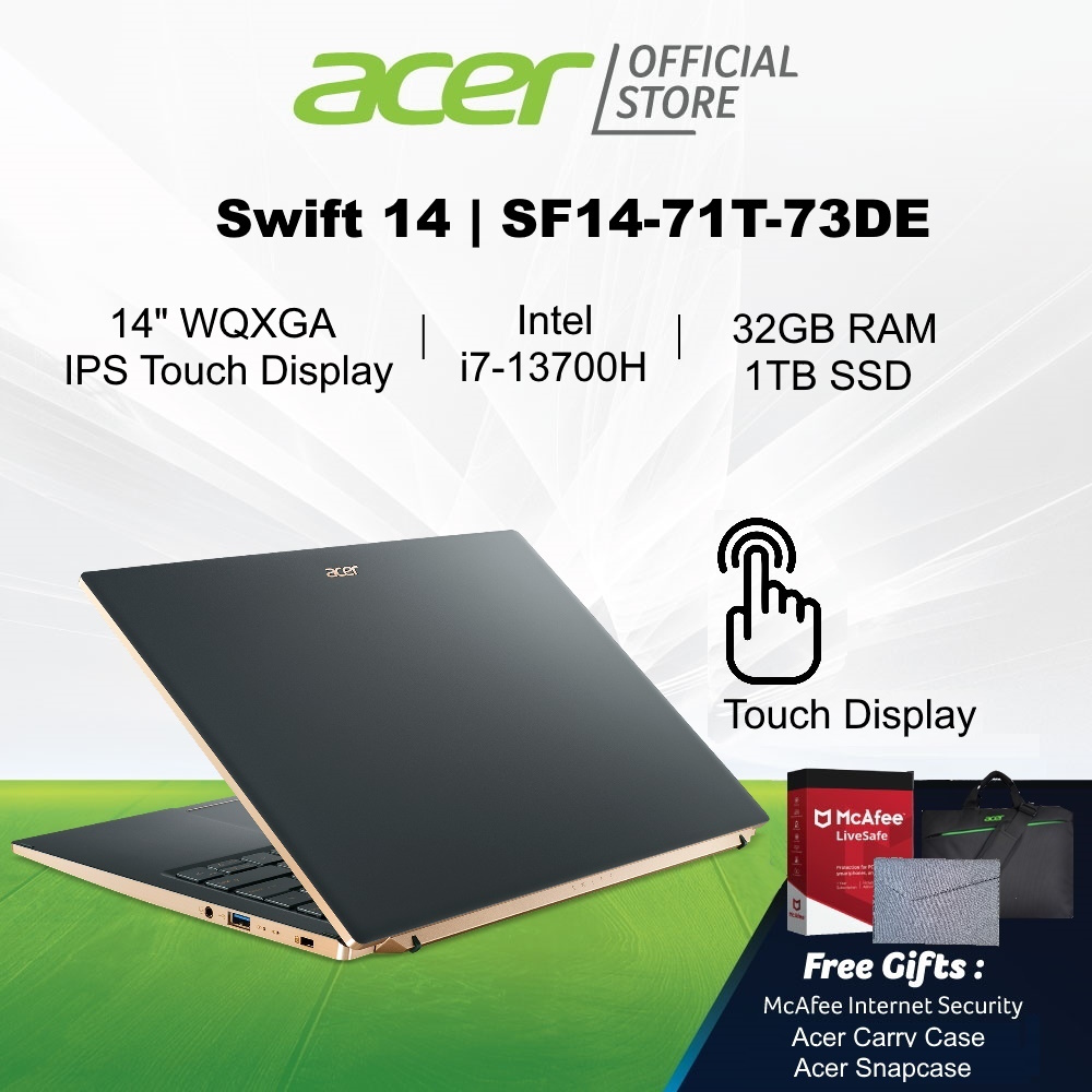 [2023 Model & 13th Gen Intel i7-13700H] Acer Swift 14 | SF14-71T-73DE 14-Inch WQXGA IPS Touch Display Laptop | 32GB RAM.125533