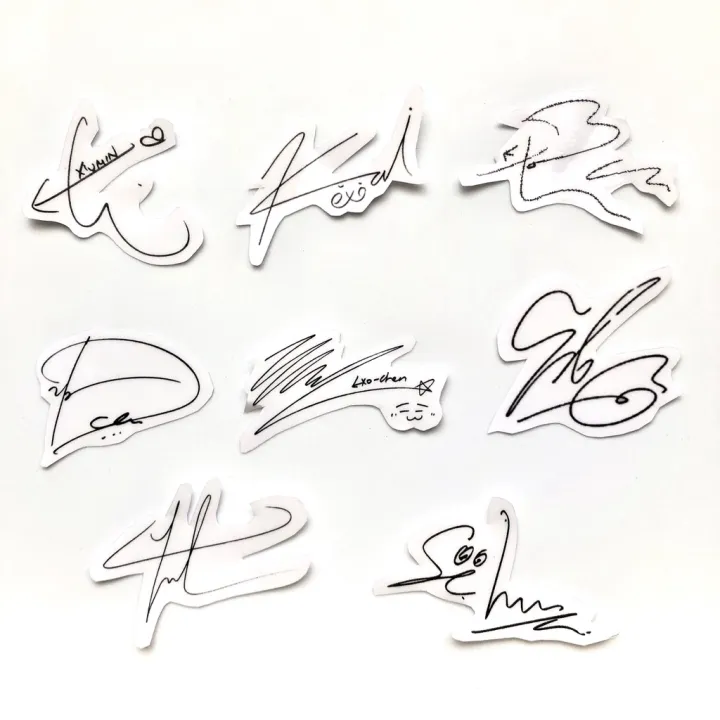 [kstuffind] EXO SIGNATURE STICKER TRANSPARENT TTD STIKER TANDA TANGAN ...