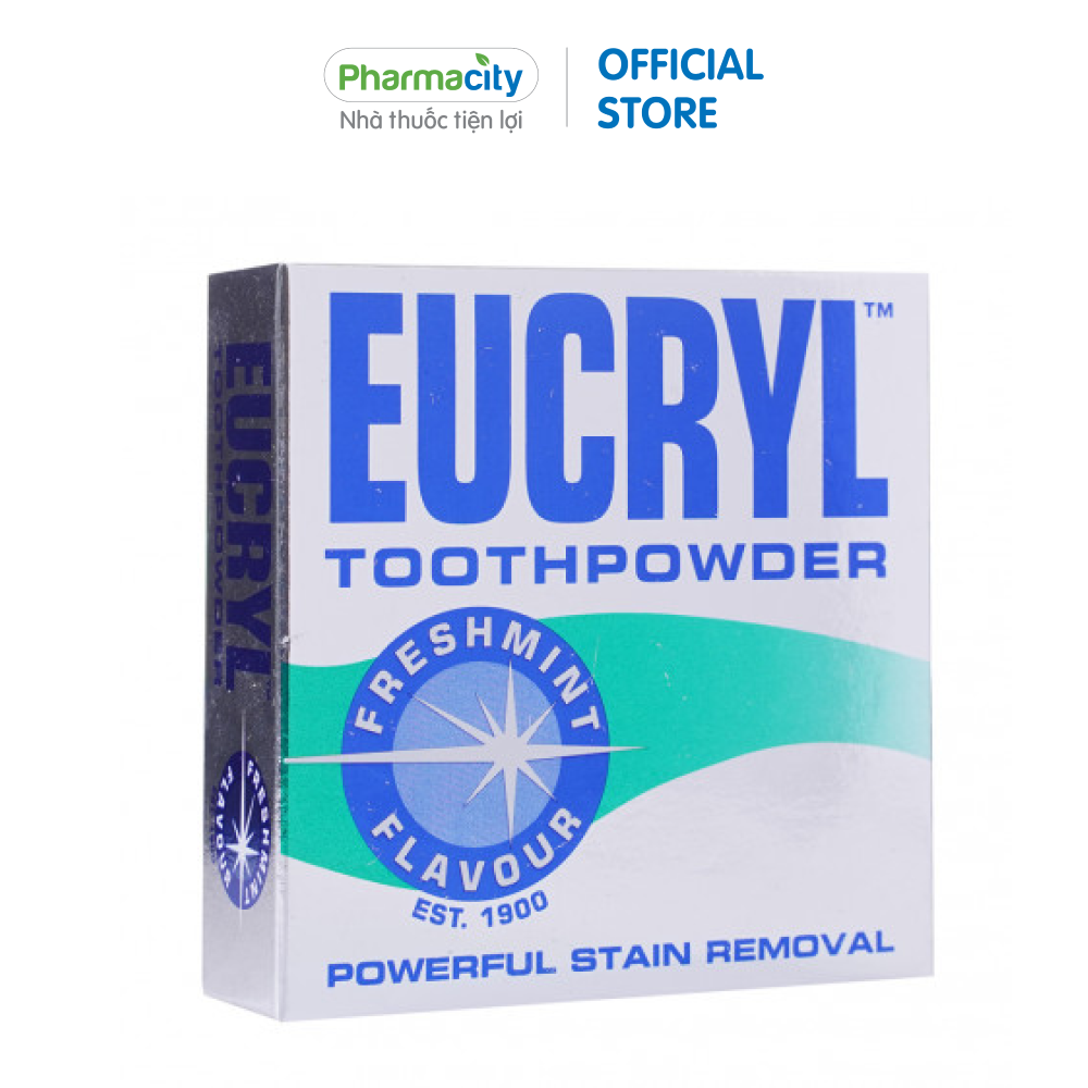 Bột đánh trắng răng Eucryl vị bạc hà (50g)
