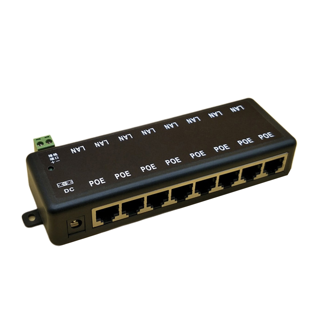 DC12-48V 10/100Mbps POE Splitter for CCTV Network POE Camera Power Over Eth
