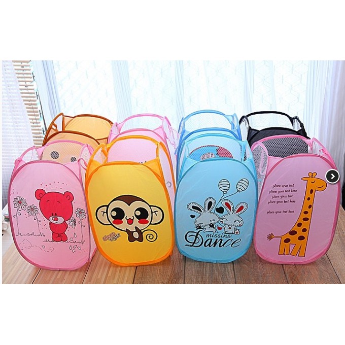 GIỎ LƯỚI ĐỰNG ĐỒ ĐA NĂNG GẤP GỌN đựng đồ chơi cho bé đồ giặt giũ đựng quần áo bẩn tiện dụng Lưới Polyester nhiều màu giao ngẫu nhiên - Giỏ lưới đựng đồ chơi quần áo cho bé hình thú