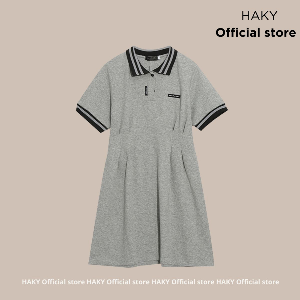 Đầm nữ bigsize haky,đầm váy nữ basic phối cổ dáng suông chất liệu cotton 15