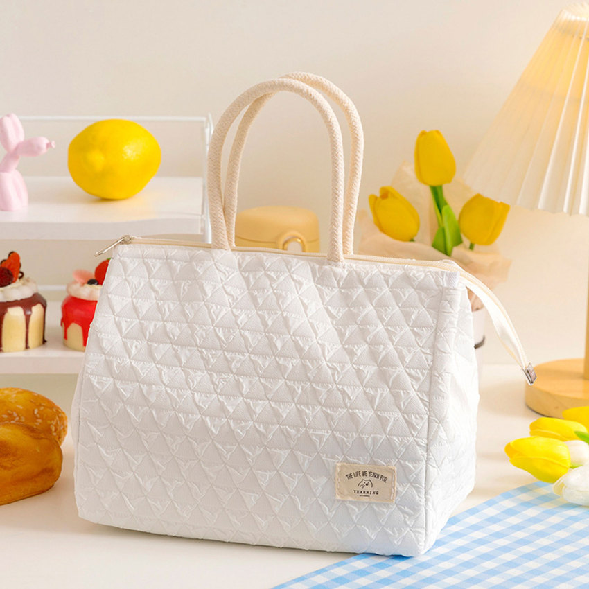 Portable Lunch Box Bag New Fashionable Simple Large Capacity Waterproof Bag Insulation Belt Rice Bag For Office Workers