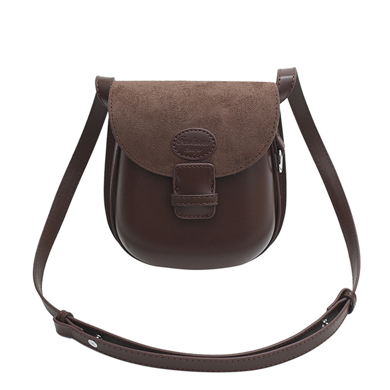 ELACCENT Fashion mini portable shoulder bag women plaid patchwork retro crossbody bag small square bag texture mobile phone bag
