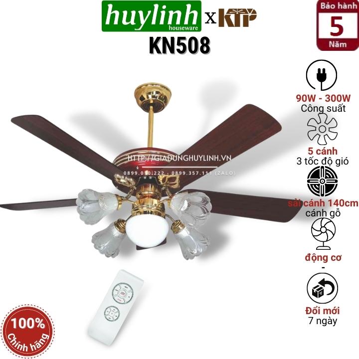 Quạt trần đèn cánh gỗ kim thuận phong ktp kn508