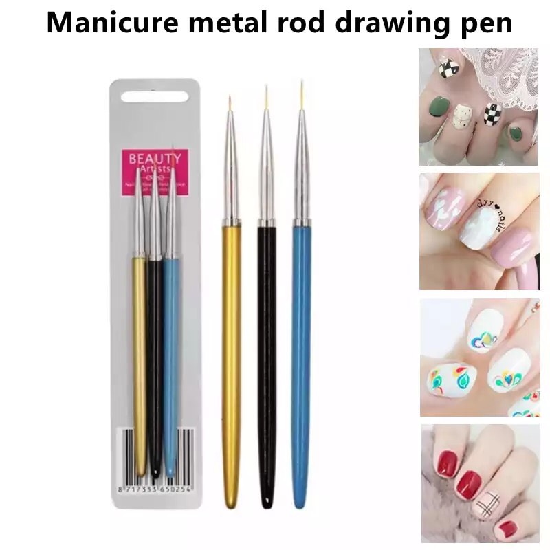Set cọ râu vẽ nét 3 cây - sugar nails