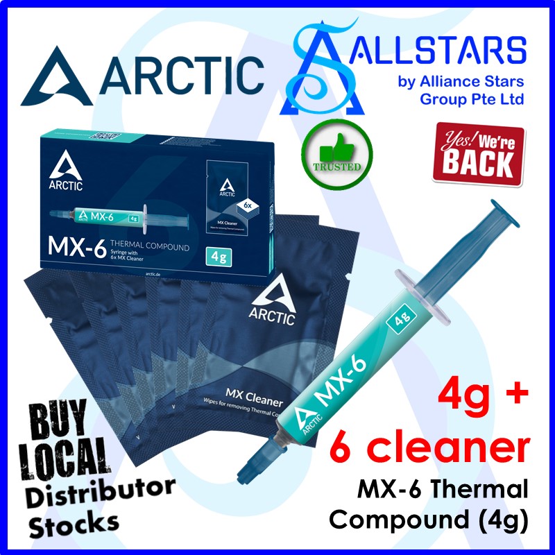 Arctic MX-6 ULTIMATE Performance Thermal Paste with 6x MX Cleaner 