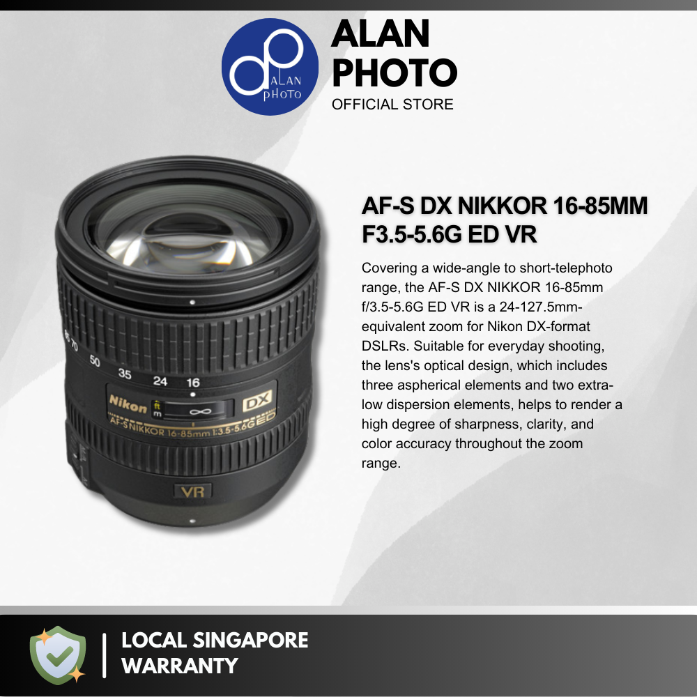 Nikon 良品 AF-S Reduction Vibration ED f/3.5-5.6G 16-85mm NIKKOR DX AF-S Nikon VR ED F3.5-5.6G 16-85mm DX その他