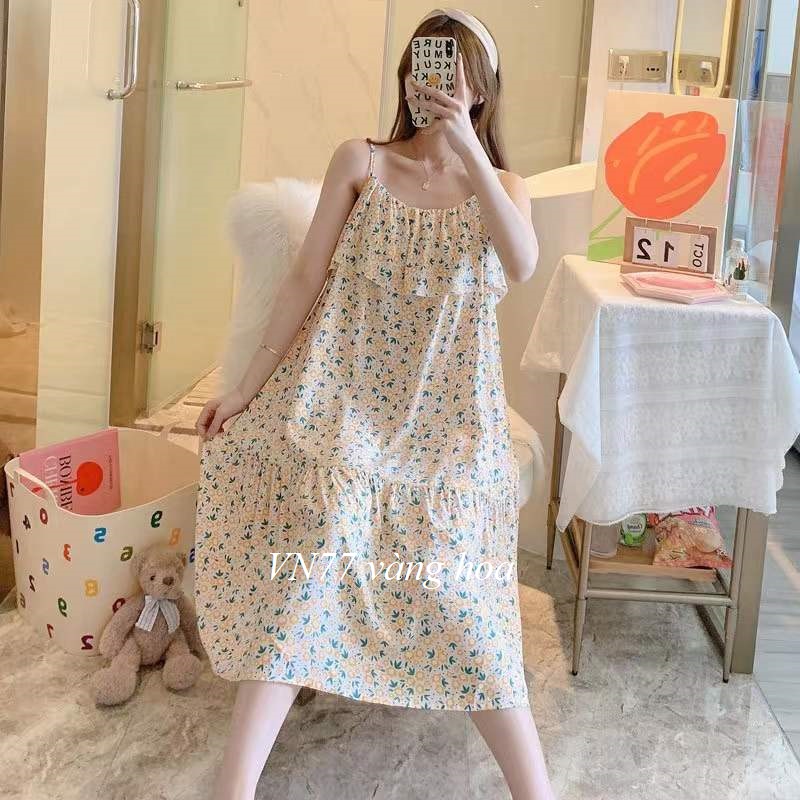 Váy Lanh Mặc Nhà Siêu Mềm Mát VN77