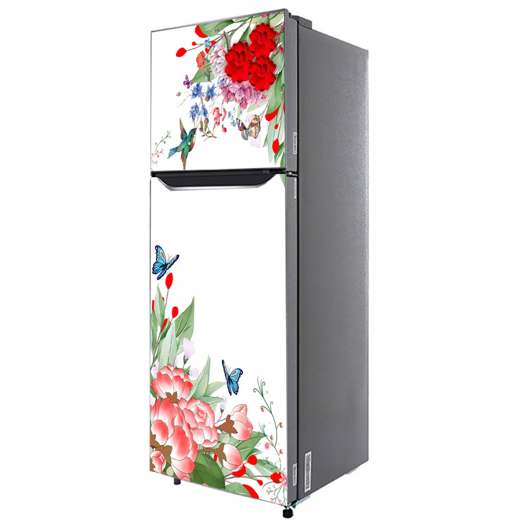 [HCM]Decal dán trang trí tủ lạnh Cao Cấp - Mẫu hoa đẹp