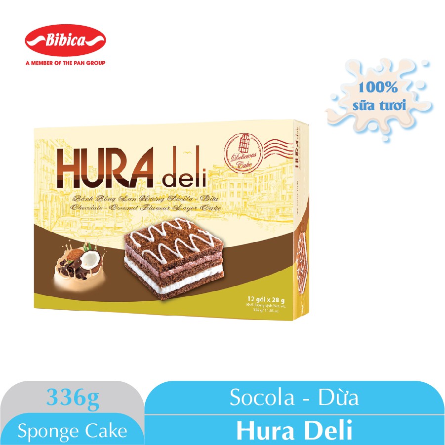 Bánh Hura Deli Cốm - Dừa Bibica 336g