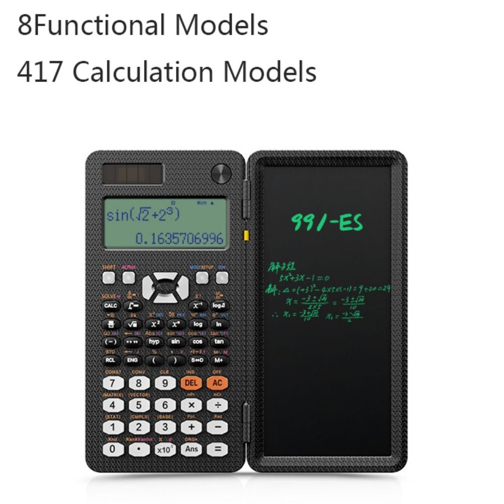 ICELUE Multifunction 417/349/498 Calculation Portable Office Supply Desktop Calculator Study Accessoires School Stationery School Office Function Calculator Digit Calculator Engineering Scientific Calculator With Writing Tablet Scientific Calculator