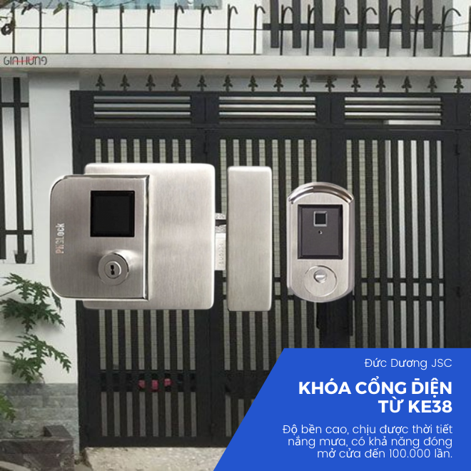 Khóa cổng thẻ KE38 từ cao cấp ngoài trời chống nước, chất liệu hợp kim, Mở khóa bằng thẻ từ, cửa cổng, nhà