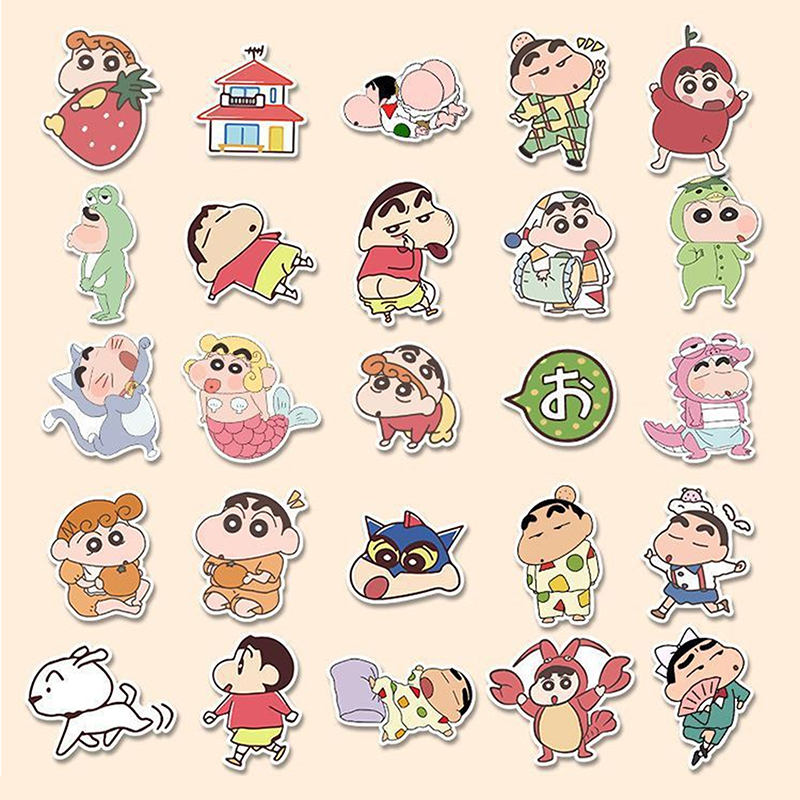 50/100Pcs Cartoon Anime Crayon Shin Chan Stickers For Car Laptop Phone Stationery Decor Decals Waterproof Sticker Kids Toys. 