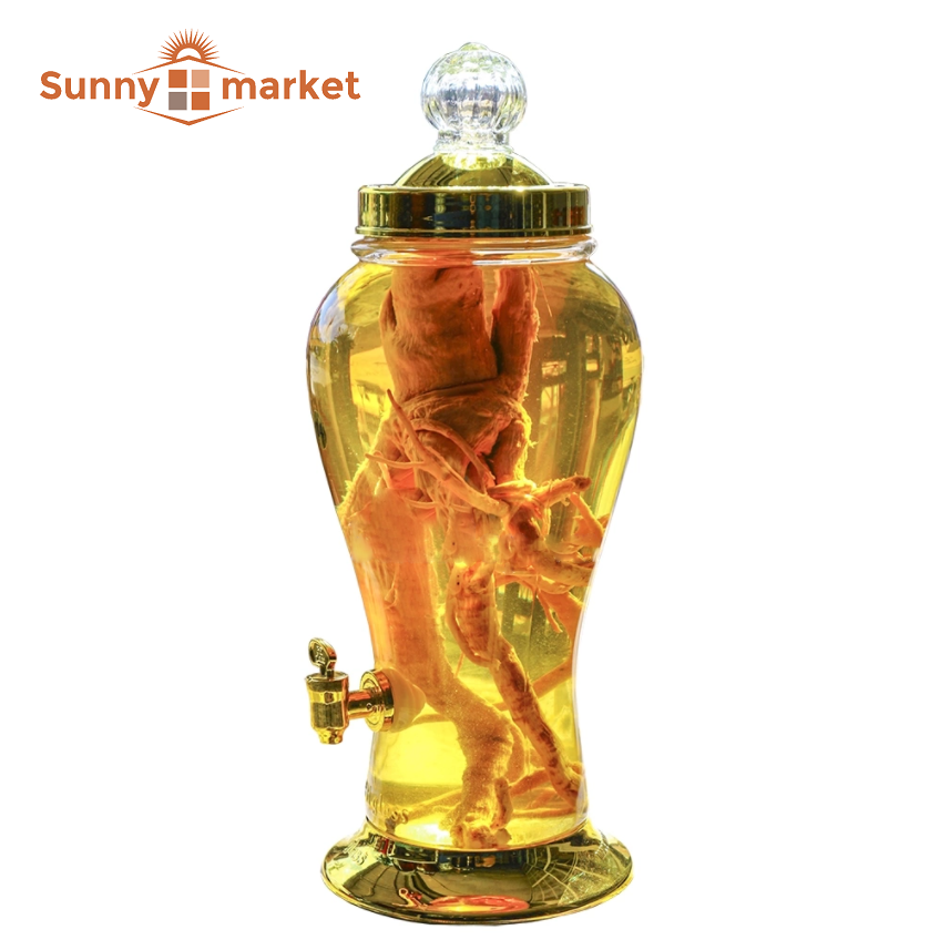 Bình thuỷ tinh ngâm sâm Phú Hòa dung tích 3 lít có van