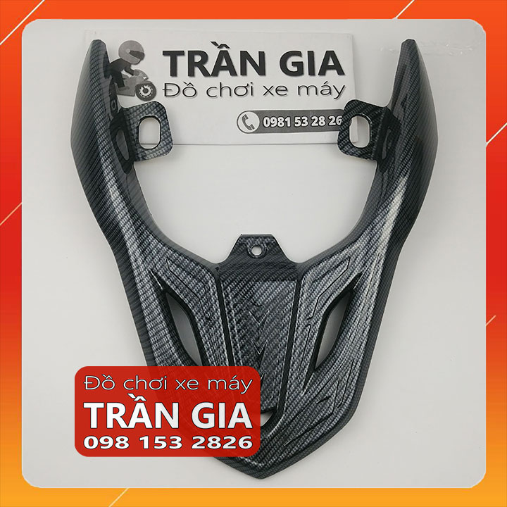 Ốp chụp cảng sau xe vision 2021-2022-2023-2024 tay dắt xi inox cacbon - phụ kiện trang trí
