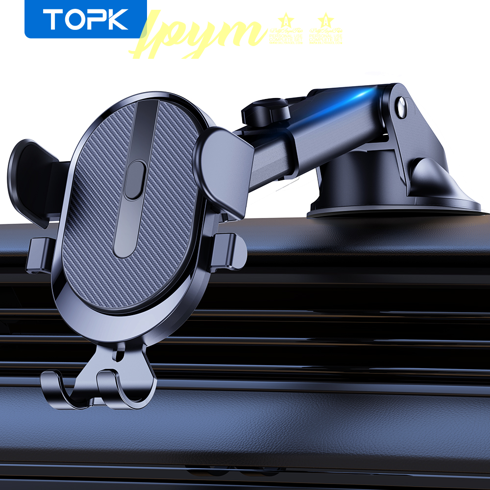 TOPK Sucker Car Phone Holder Mobile Smartphone Cellphone Bracket Tablet Vehicles Mount Stand GPS For iPhone 14 Xiaomi Huawei