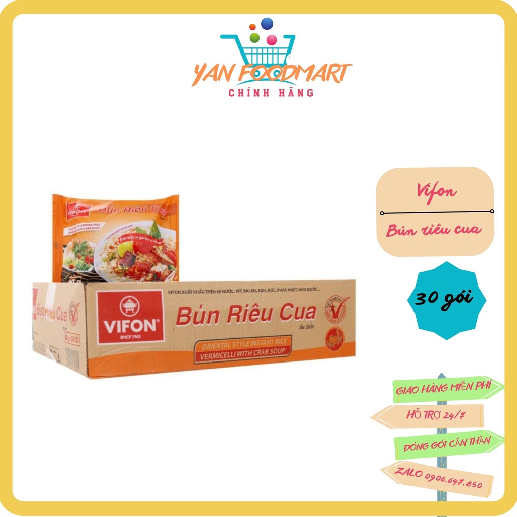 Bún Riêu Cua Vifon Thùng 30 Gói x 80g