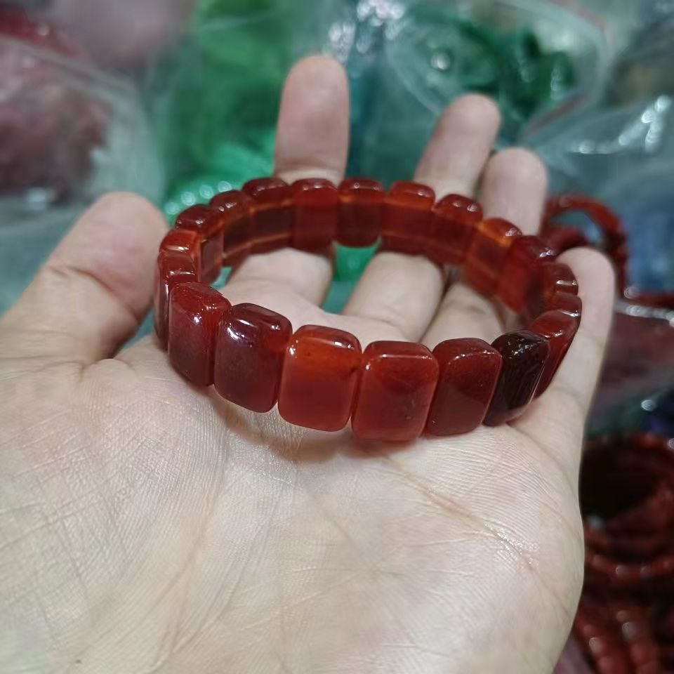 Chuỗi Hạt Đeo Tay Đá Mã Não Đỏ Tự Nhiên