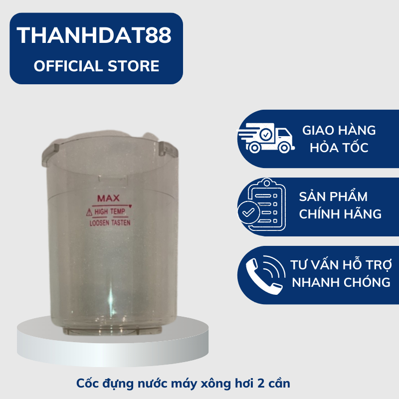 Cốc đựng nước máy xông hơi 2 cần, máy xông 1 cần mã kl838 - kl839