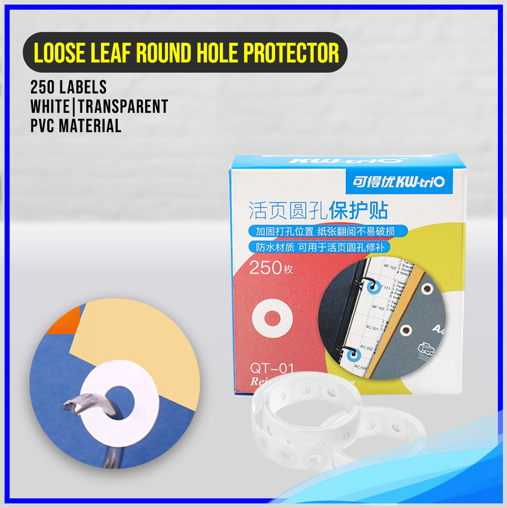 Hole Punch Protector Kw Trio Loose Leaf 250 Labels Paper Hole Reinforcement Labels Round 2969