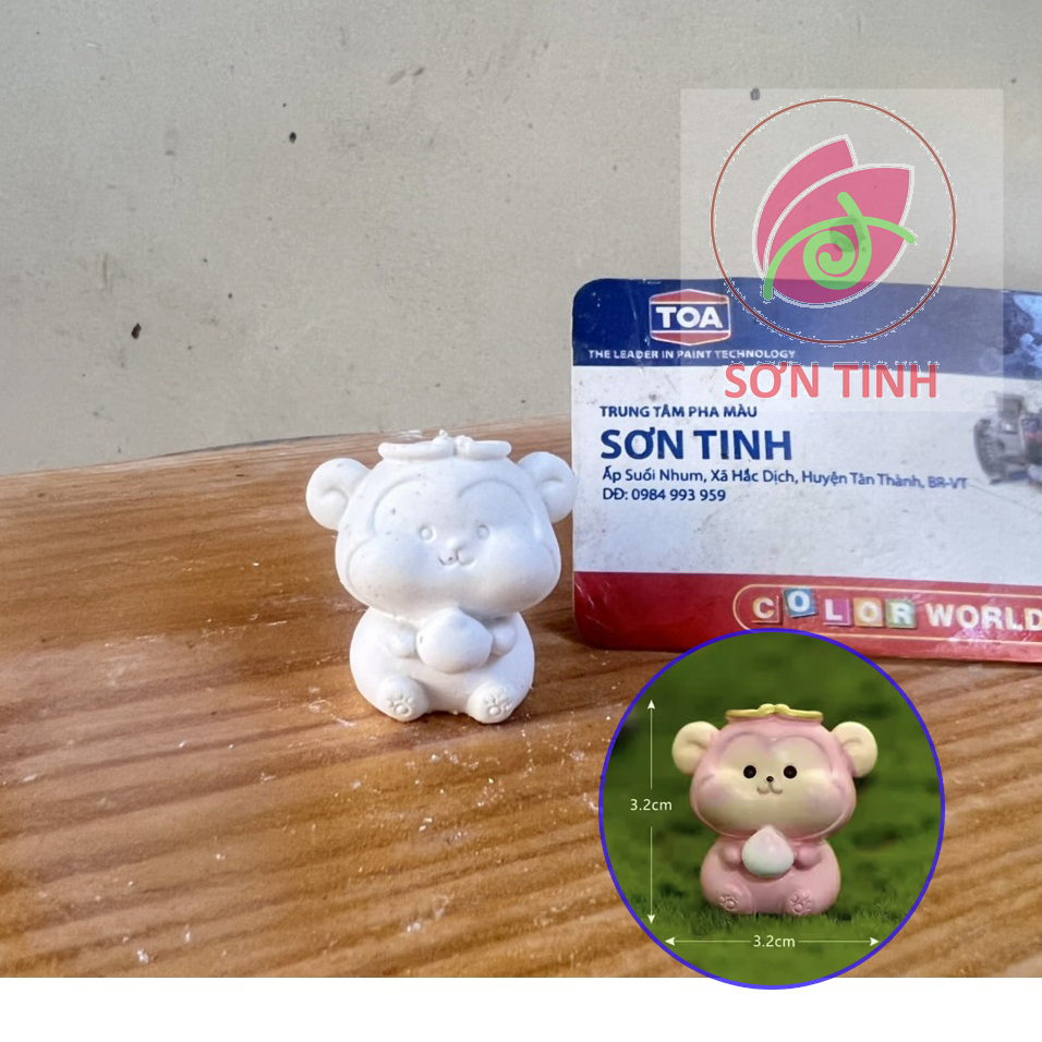 Tô tượng thạch cao 12 con giáp bản 3cm baby mini, tượng thạch cao không kèm màu cọ