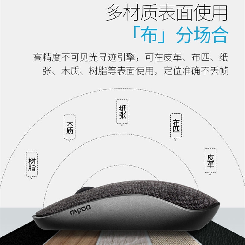 Rapoo 3500/M200Gplus Wireless 4.0 Bluetooth Mouse Mute Fabric Notebook Android Phone Tablet