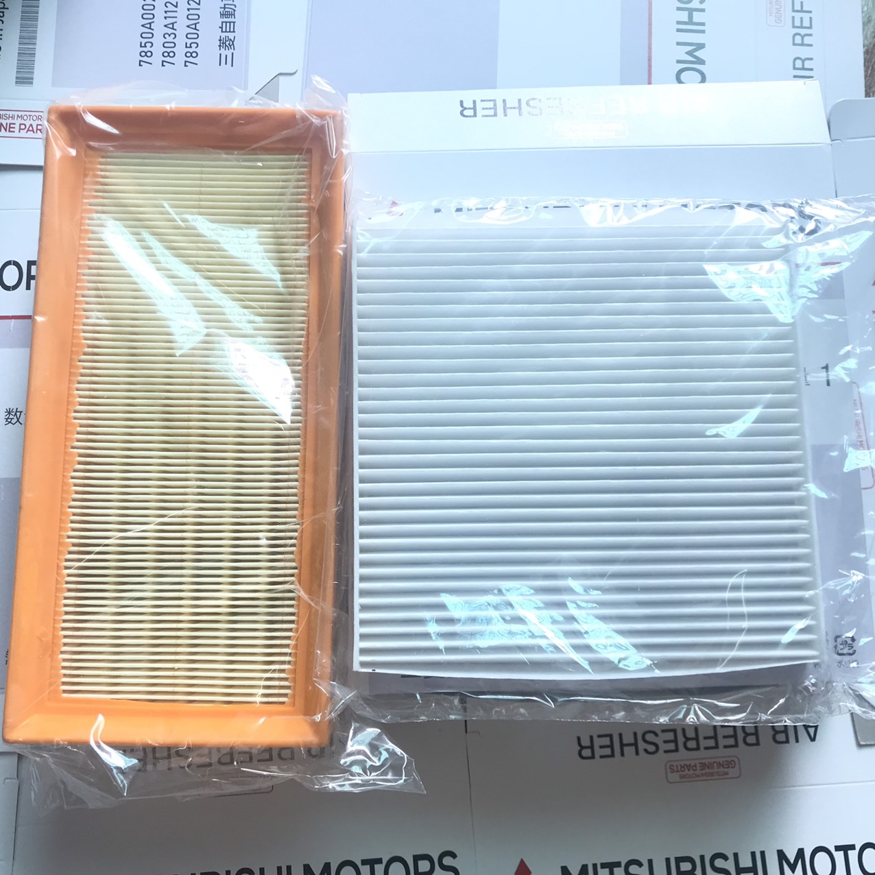 Combo 3 pieces of Mitsubishi normal series and attrage Mirage Xpander activated carbon (engine air conditioner filter element)