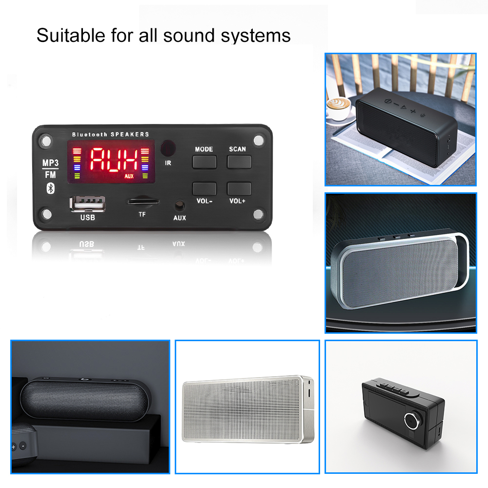 HLINKEY Bộ Khuếch Đại 50W Tích Hợp Bảng Giải Mã Âm Thanh Bluetooth 5.0 Màu LCD Mô-đun Giải Mã Phát AUX MP3 USB TF Radio Micrô Rảnh Tay Ghi Âm Cuộc Gọi Điều Khiển Từ Xa
