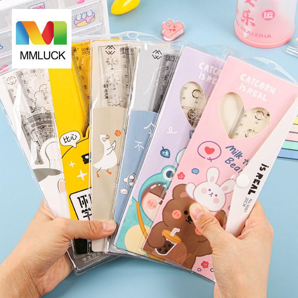 MMLUCK Drafting Ruler Straight Triangle Ruler Protractor Set Drawing Ruler Dividing Ruler 4pcs/Set Multifunctional Stationery