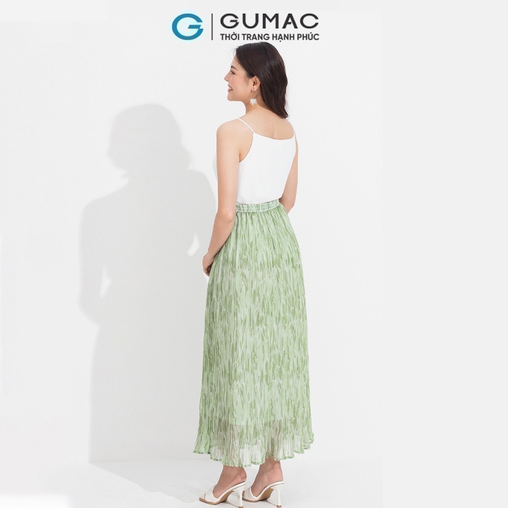 [15 - 17.6 |Voucher 8-10%] Chân váy tơ dập ly GUMAC VD05025