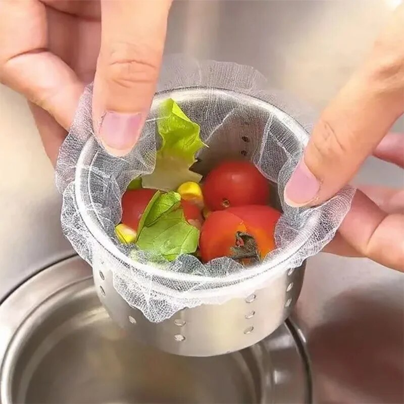 Feelife Lưới lọc rác thải cống lưới lọc bồn rửa nhà bếp dùng một lần 30/200 chiếc lưới lọc rác bể túi lưới thoát nước bể bơi