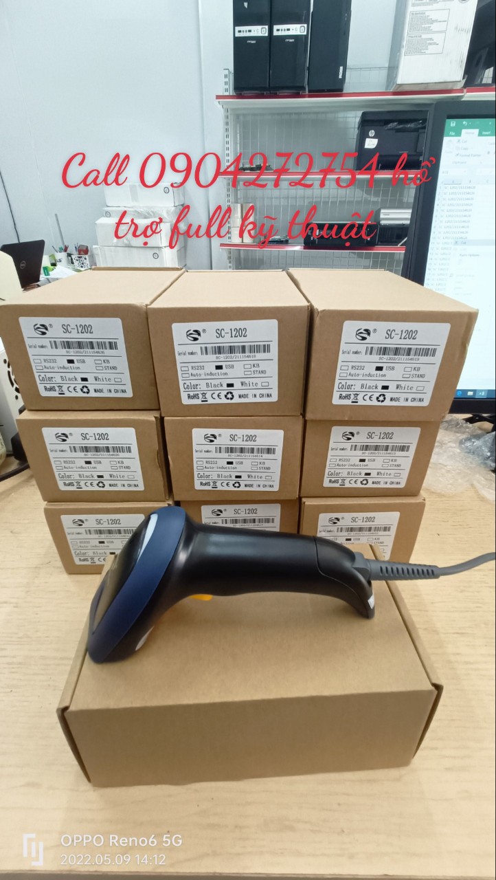 Máy quét barcode 1D cầm tay và tự động Shangchen SC1202