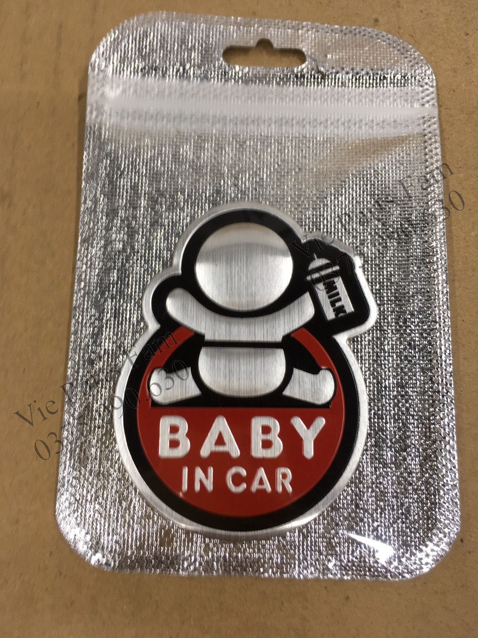 Tem nhôm Baby in car dán Ô tô , xe máy siêu đẹp nhiều màu