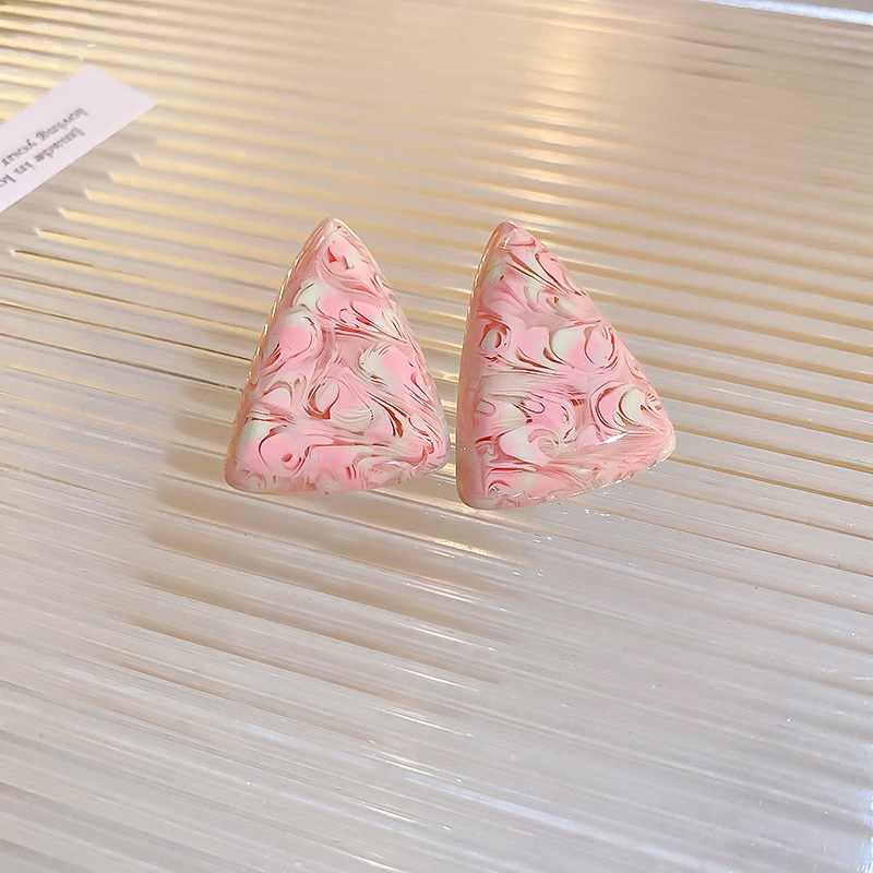 银针粉色系滴油爱心花朵蝴蝶结耳环时尚甜美少女耳钉小众百搭耳饰