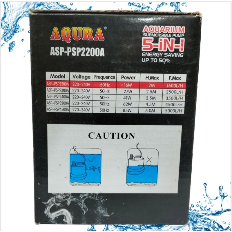 Pompa aquarium kolam AQURA ASP PSP 2200a