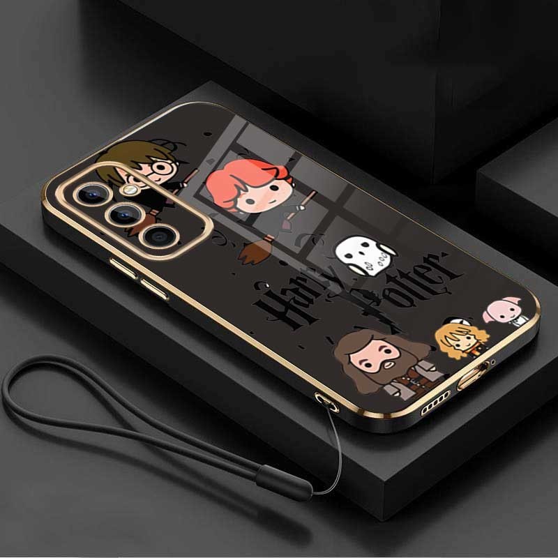 Samsung Galaxy A06 A16 Cartoon Cute Potters Wand Harries Phone Case Plating Edges Silicone Soft Cover. 