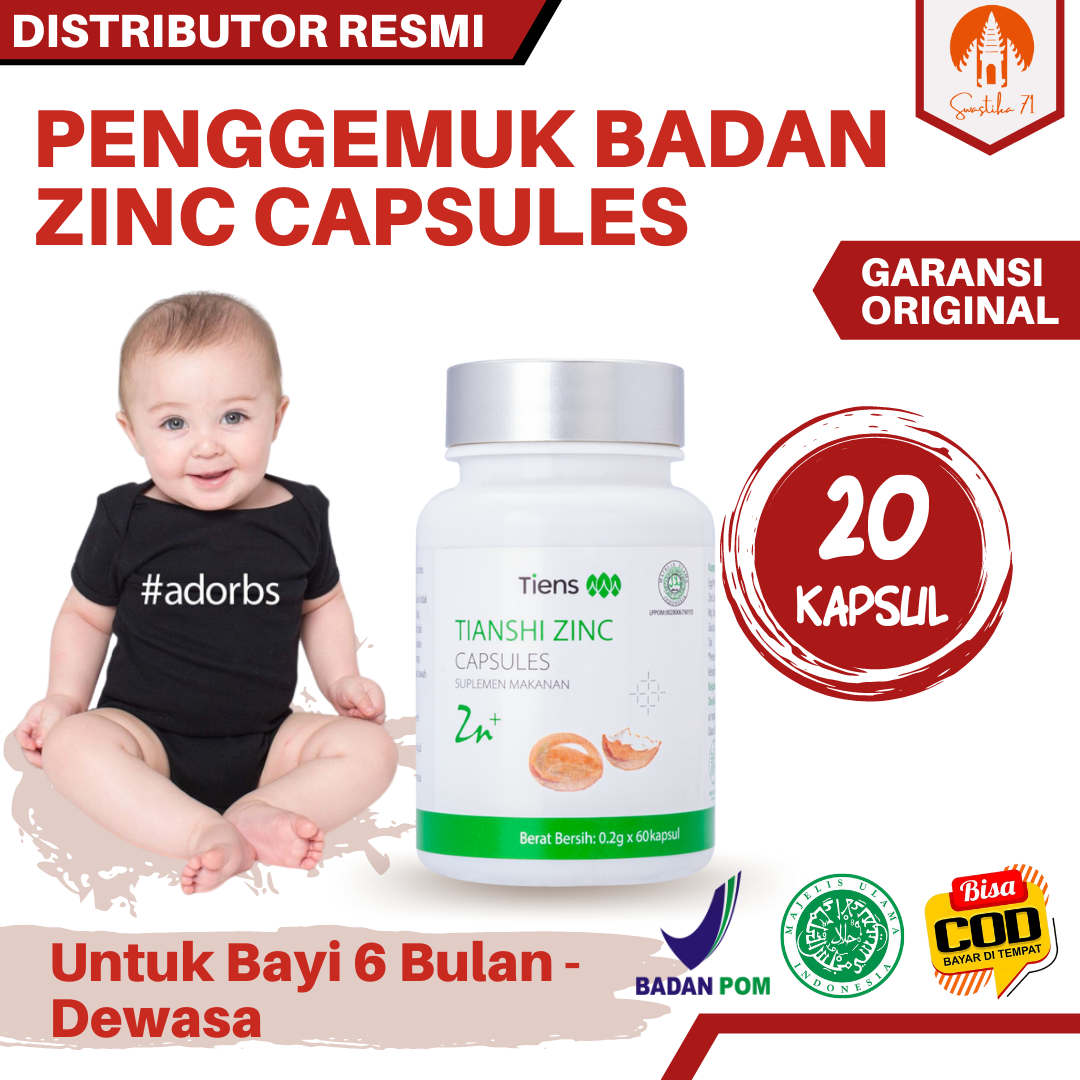 Suplemen Zinc Isi 20 Capsules Vitamin Penambah Nafsu Makan bisa