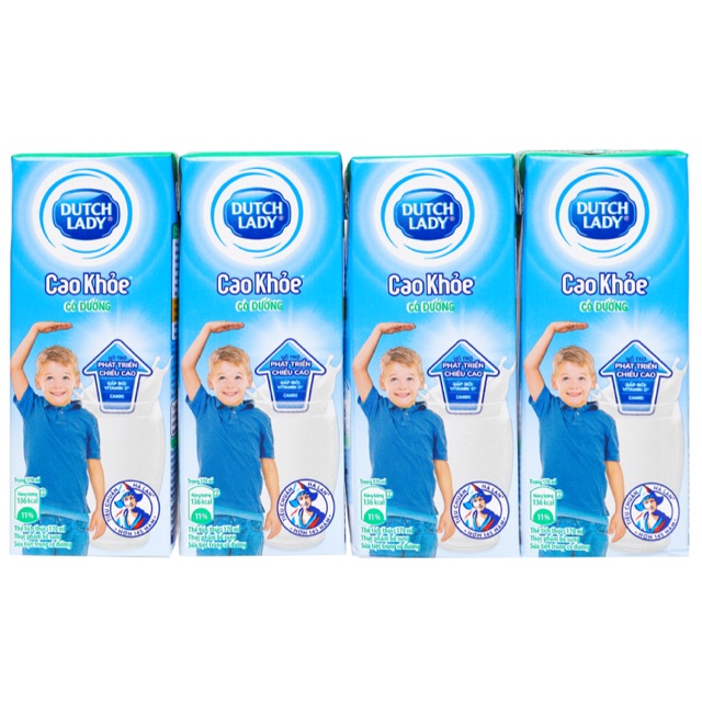 Lốc 4 hộp sữa dutch lady cao khoẻ có đường 170ml