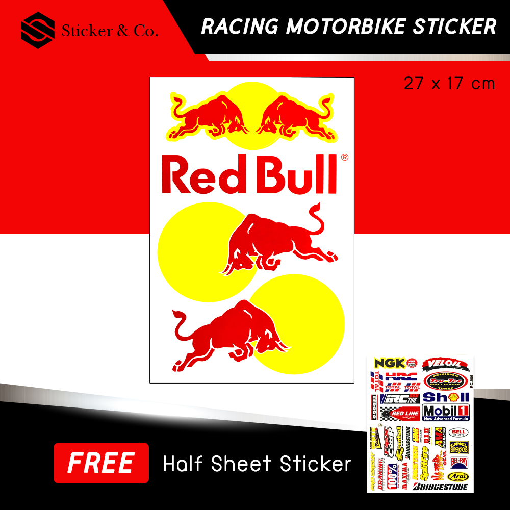 1 Sheet Sticker Red Bull Racing X Fighters Helmet Motocross Bike